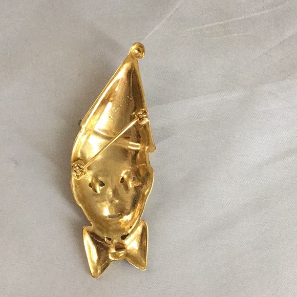 CRYING CLOWN SAD FACE VINTAGE PIN BROOCH - Picture 4 of 5